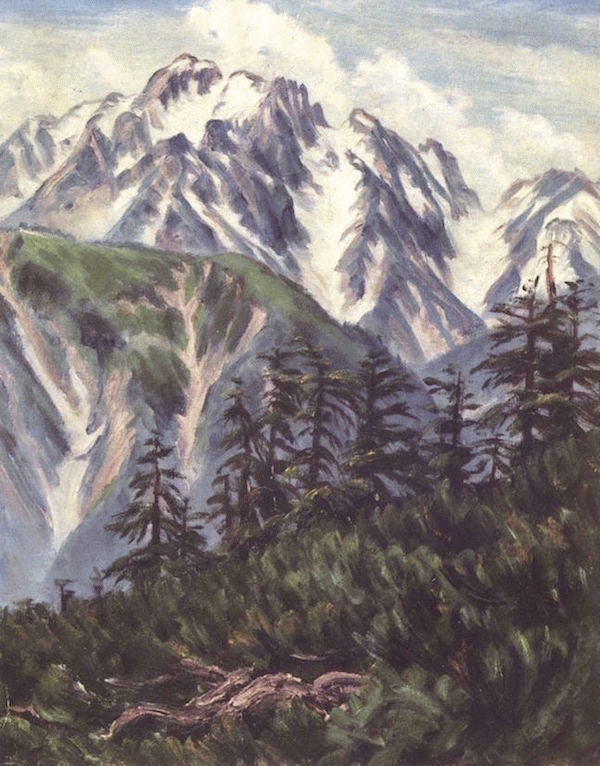 「剱岳列嶂(後立山布引より)」のキャプション付きの挿図