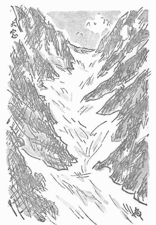 劔の大窓雪渓の挿図