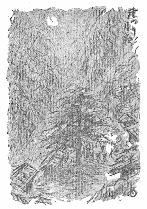 月夜の温泉の祭りの挿図