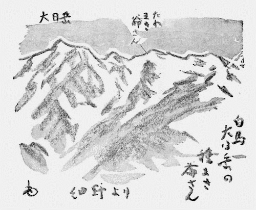 白馬大日岳の種蒔き爺さんの挿図