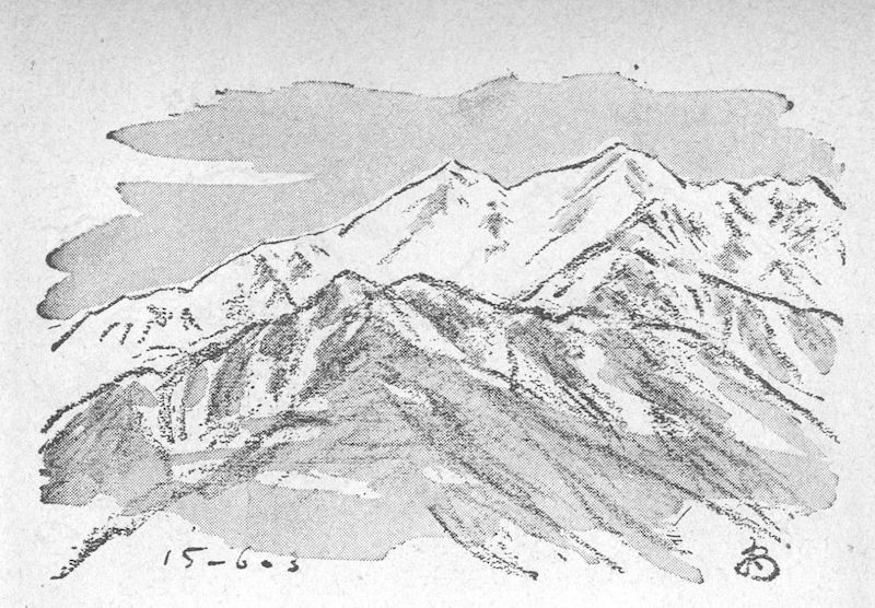 「爺ガ岳の種蒔爺さん――大町より」のキャプション付きの図