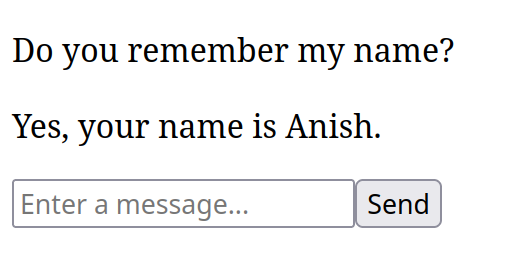 AI remembers my name through conversation history