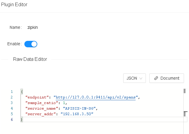 enable zipkin plugin