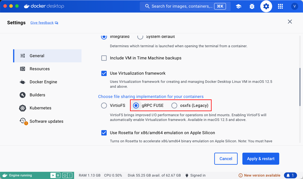 Docker-Desktop File Sharing Setting