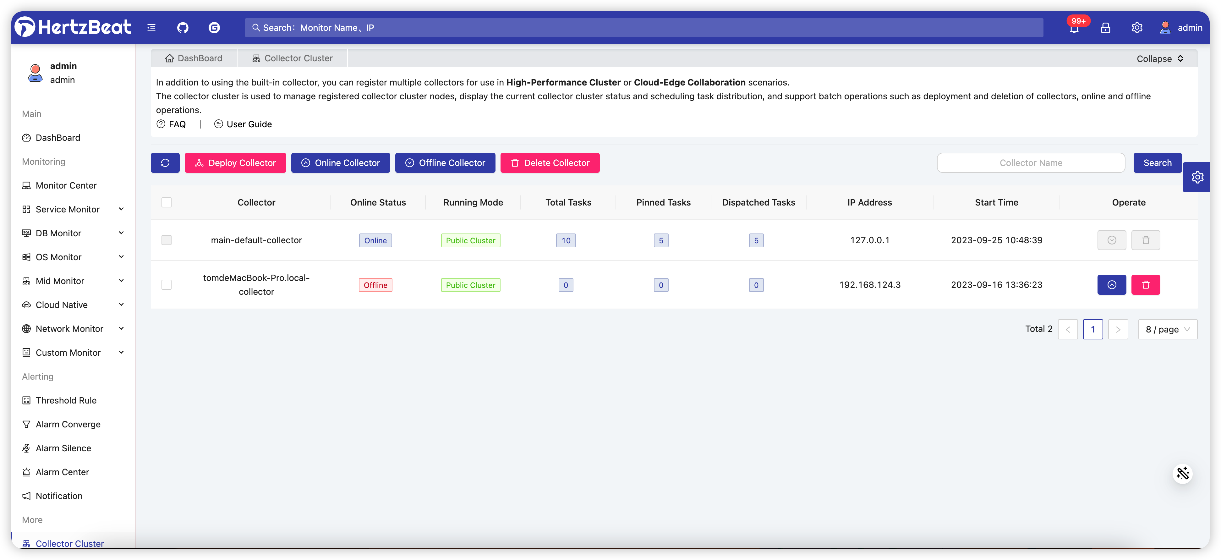 HertzBeat Collector Management