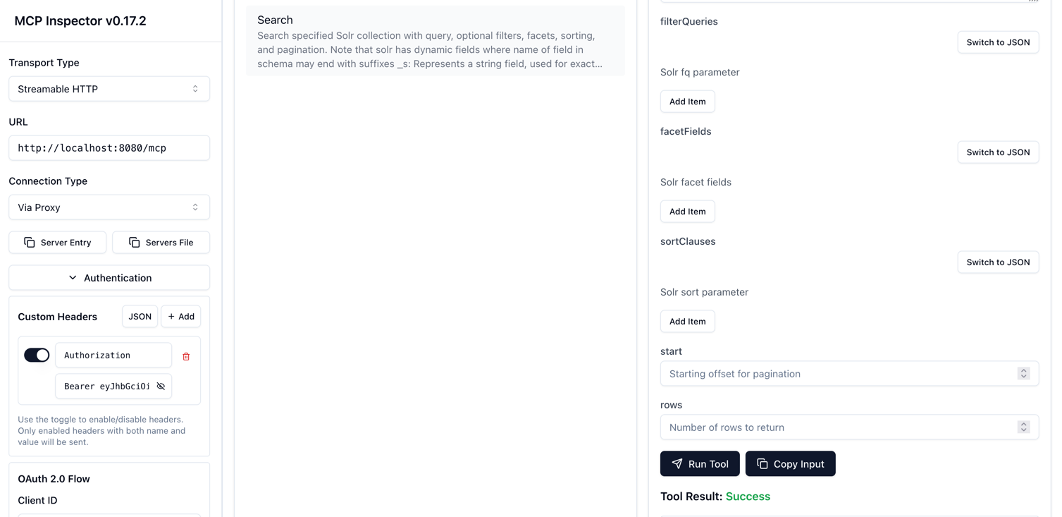 MCP Inspector HTTP OAuth Success