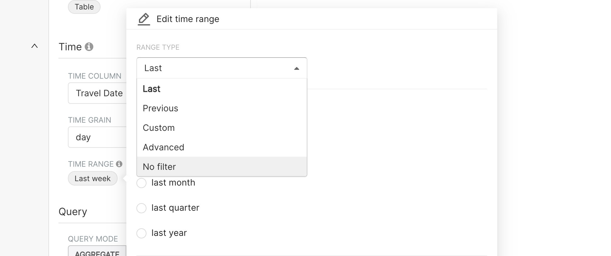 Existing time-range editor