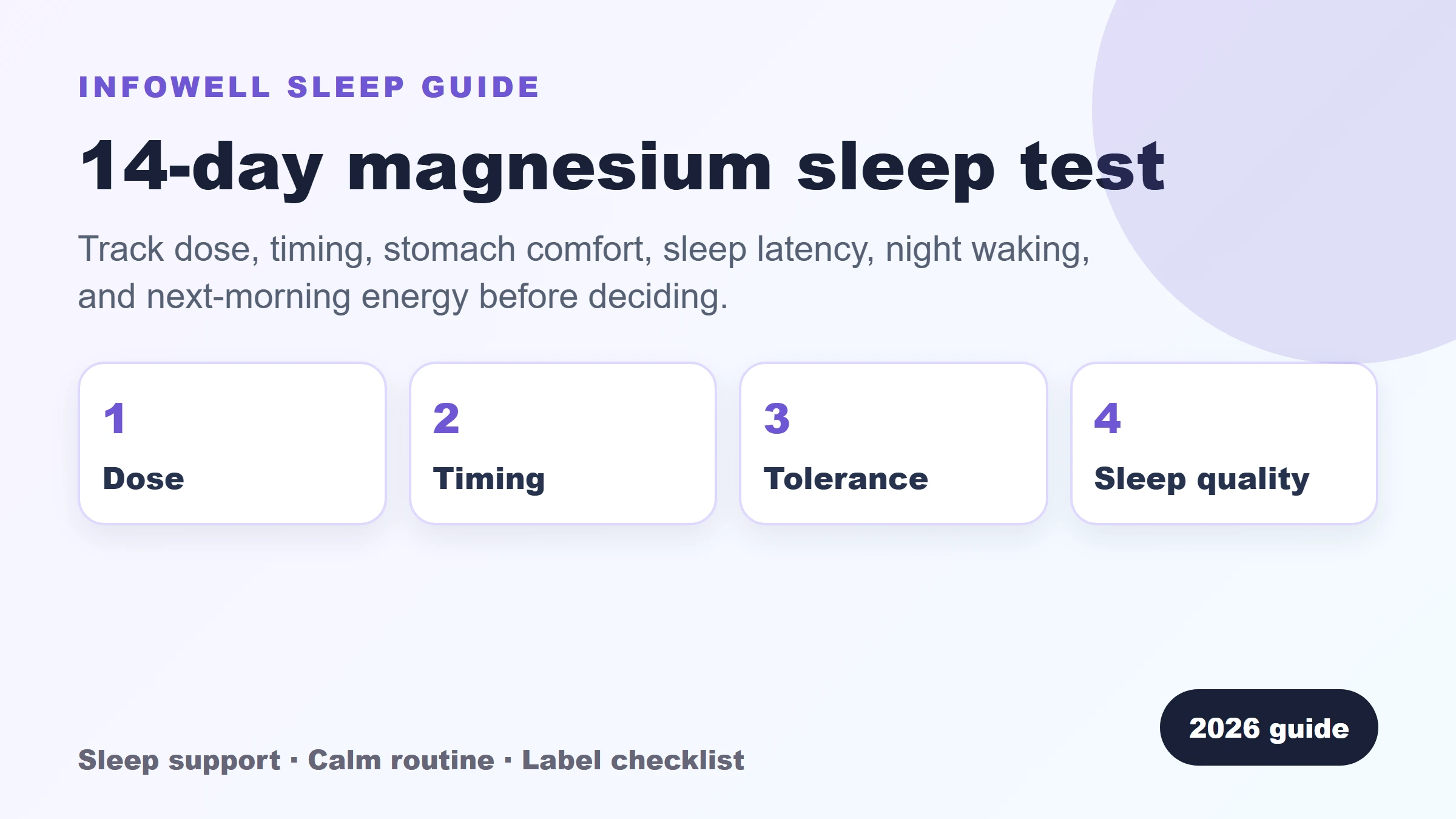 14 day magnesium sleep test checklist