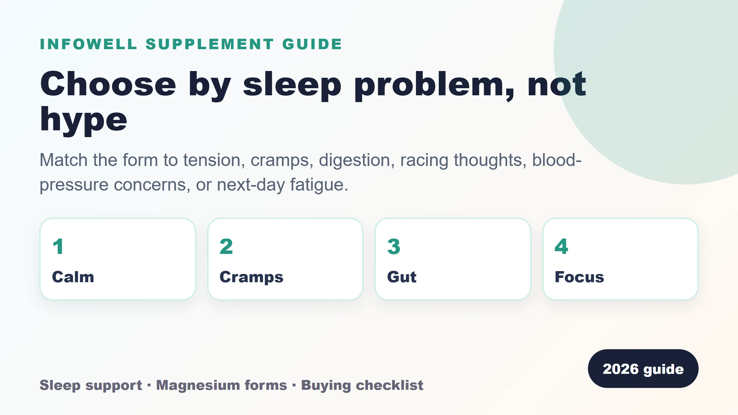 Magnesium supplement forms by sleep problem
