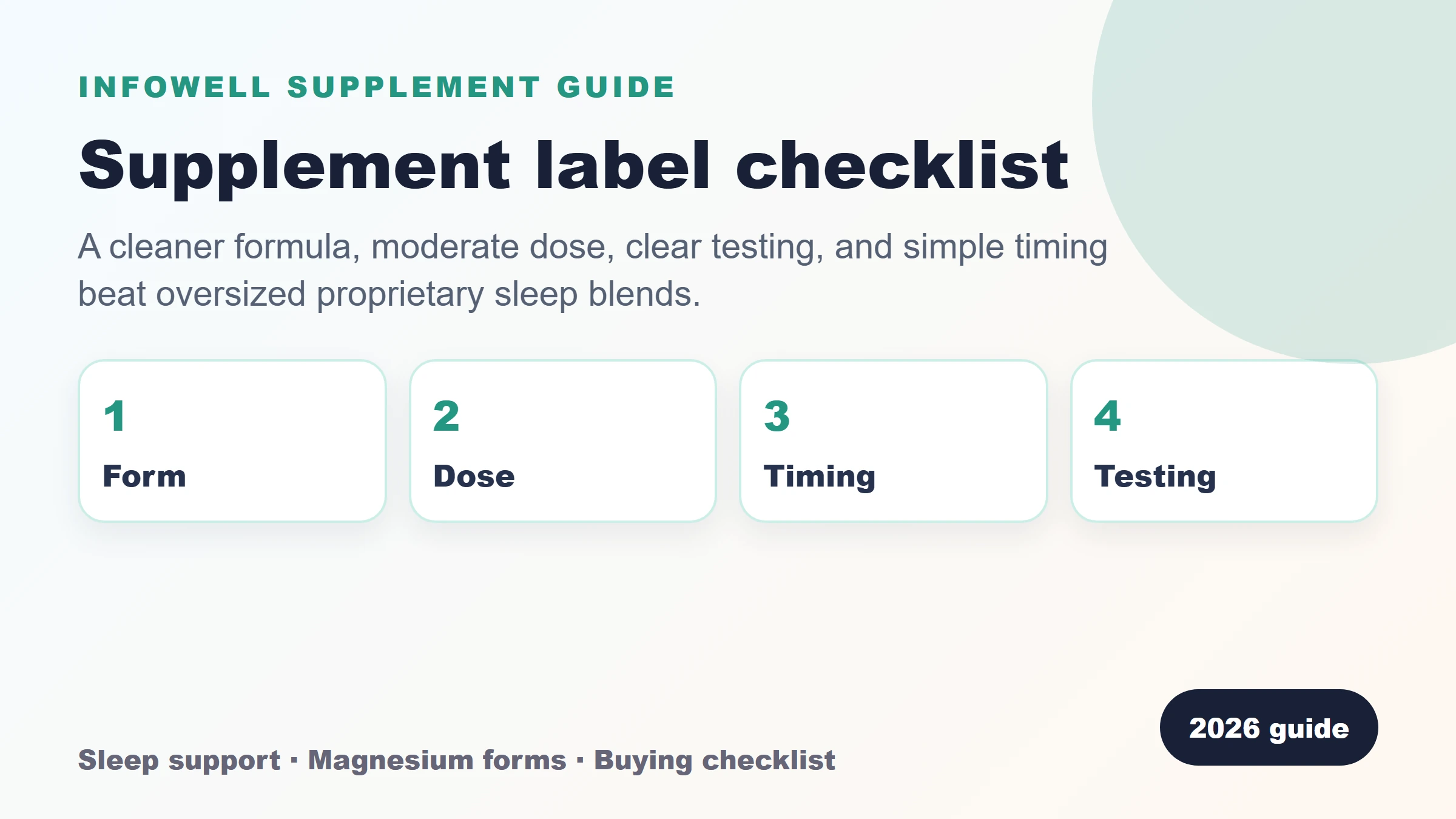 Magnesium label checklist for sleep supplements