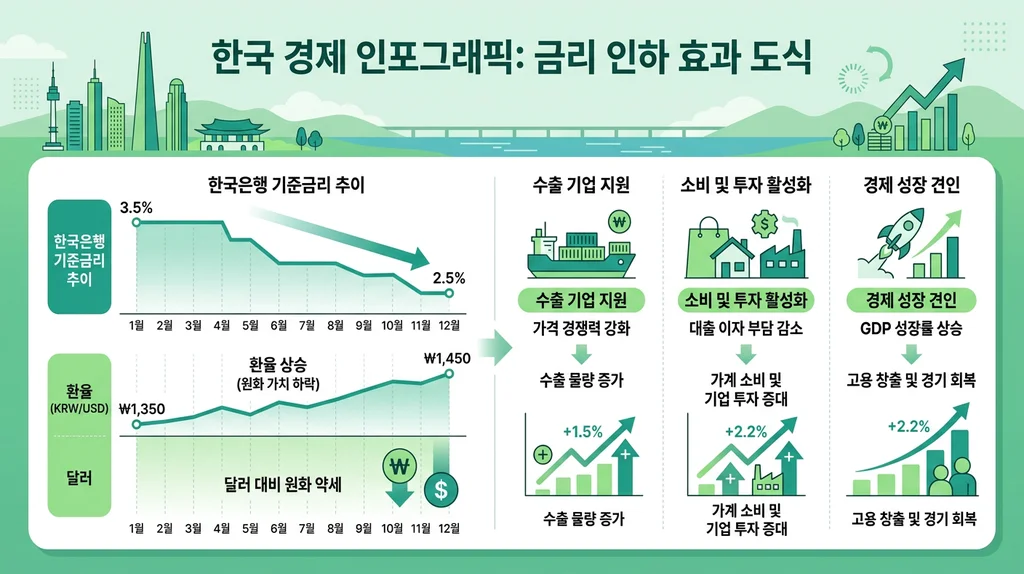 한국 경제 금리 인하 환율 주식 영향 차트