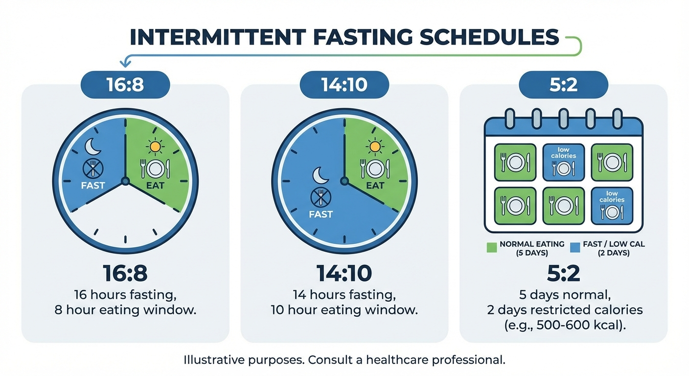 Intermittent fasting schedule comparison