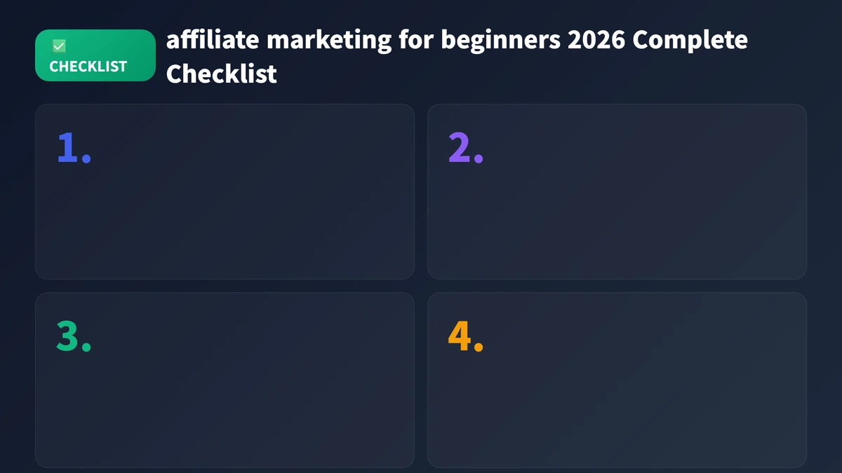 affiliate marketing for beginners 2026 checklist guide 2026