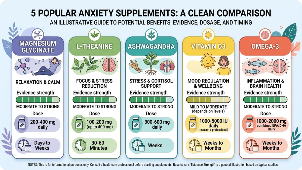 best anxiety supplements reddit infographic 2026