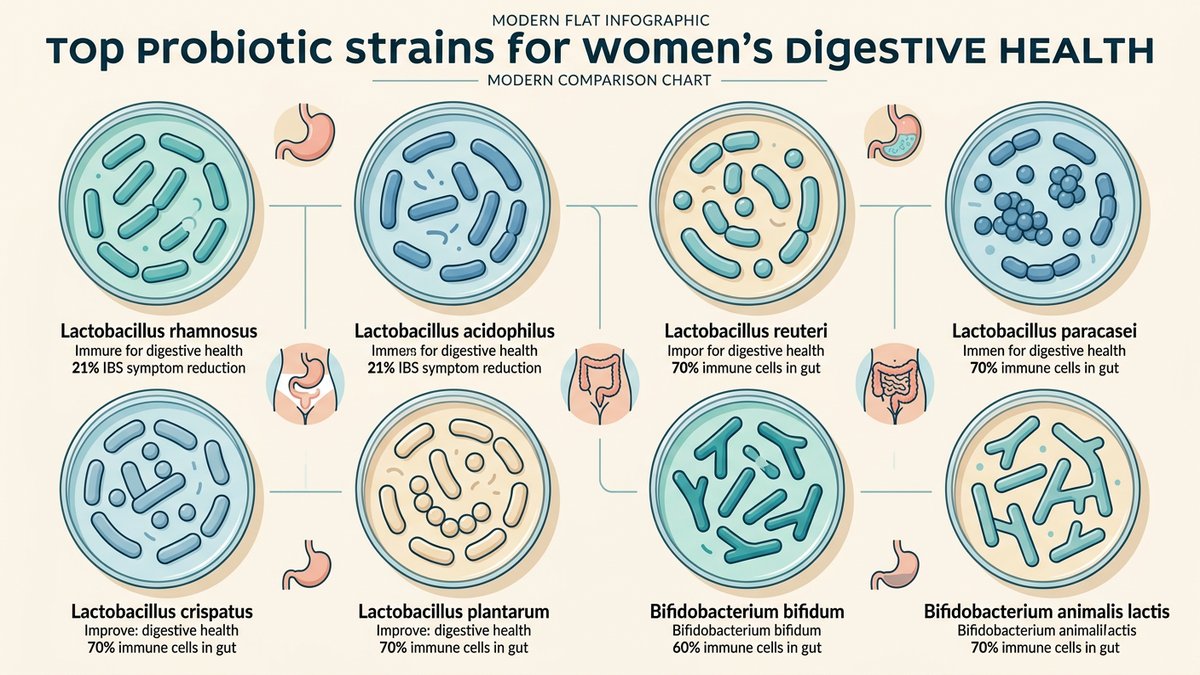 best probiotics for women digestive health infographic 2026