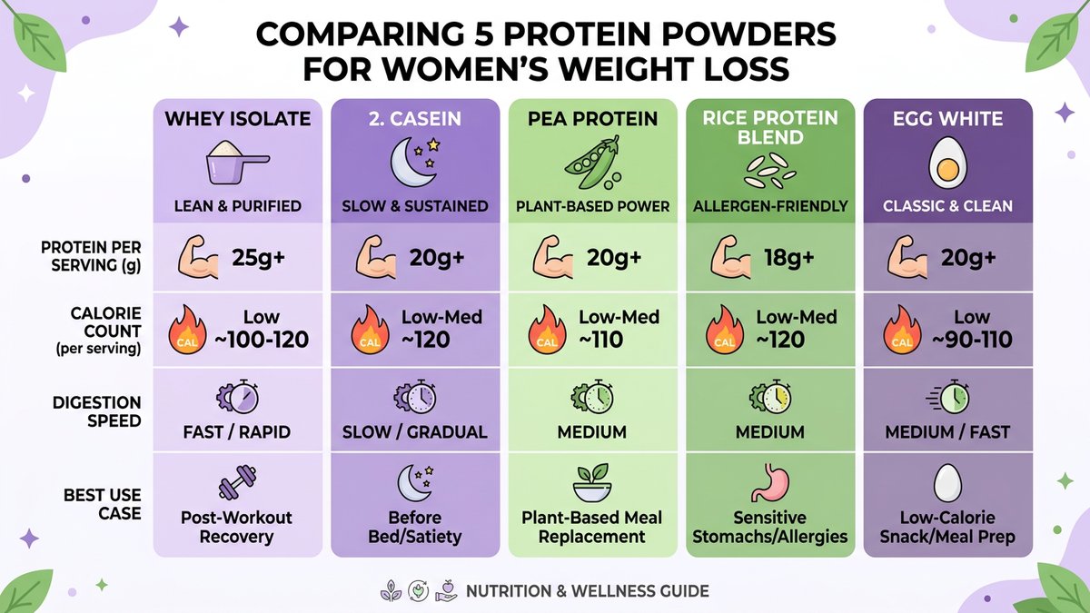best protein powder for weight loss women infographic 2026