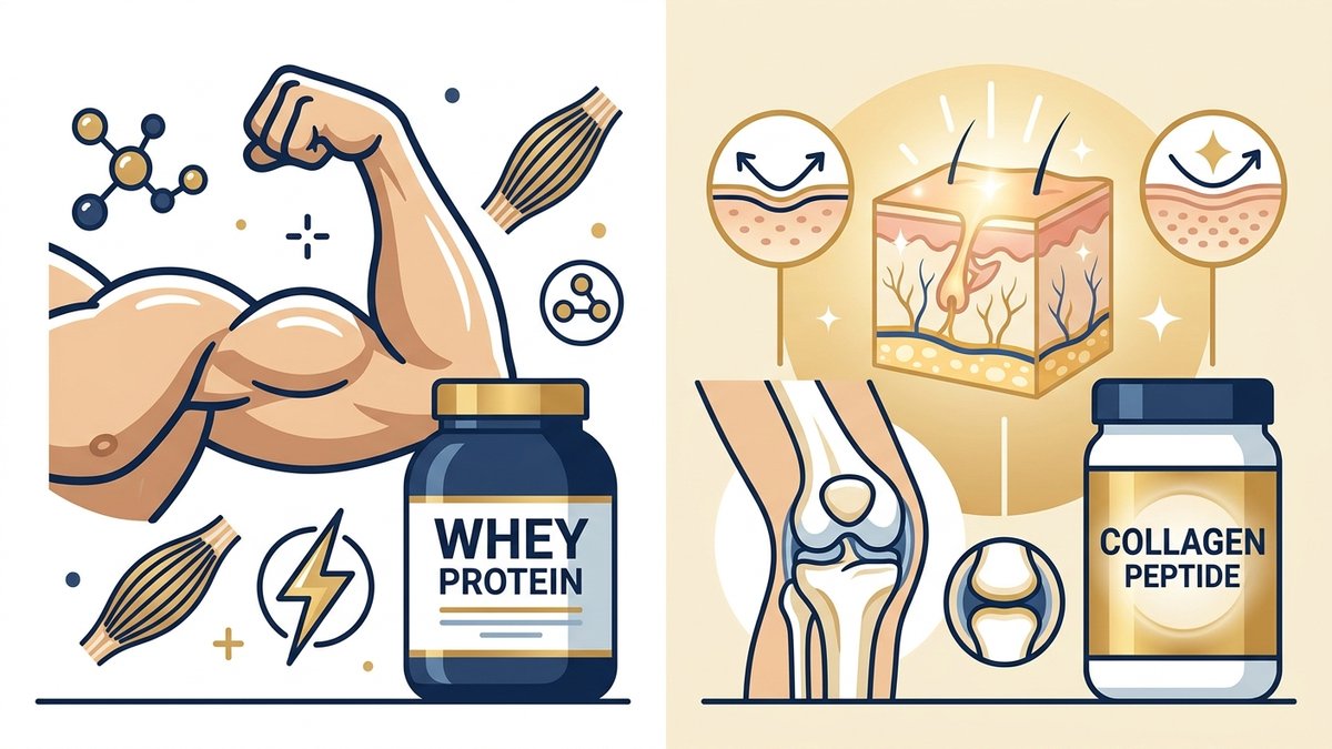 collagen vs whey protein infographic 2026