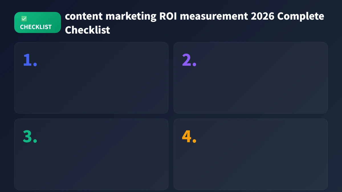 content marketing ROI measurement 2026 checklist guide 2026