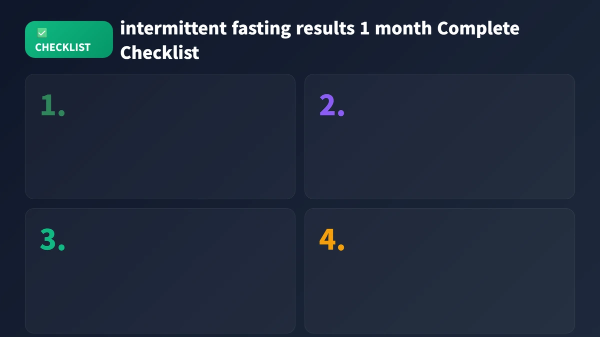 intermittent fasting results 1 month checklist guide 2026