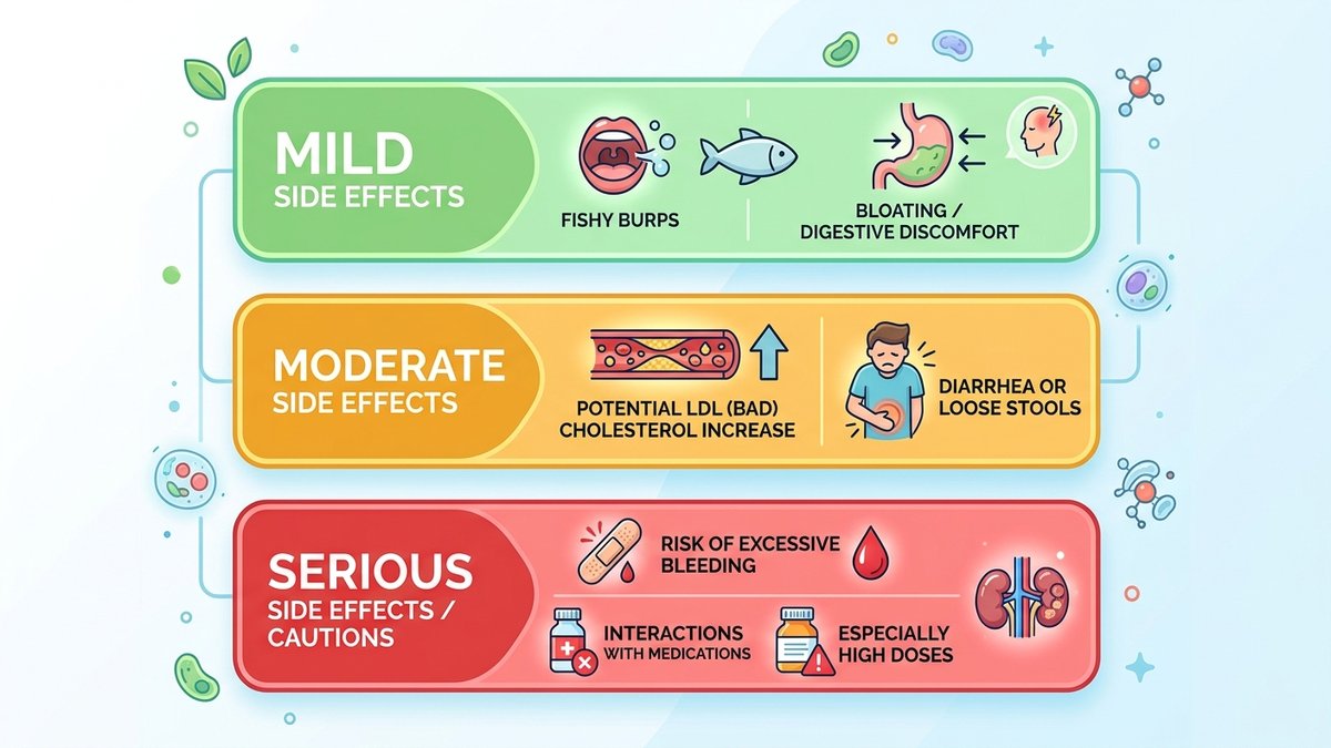 omega 3 side effects infographic 2026