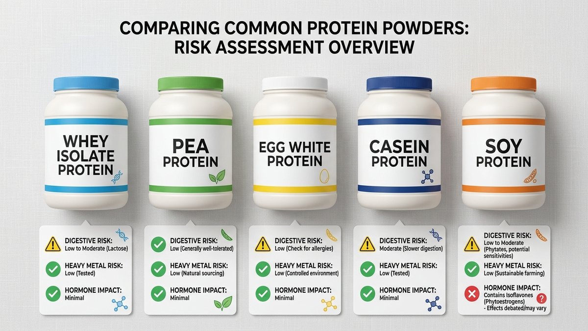 protein powder side effects infographic 2026
