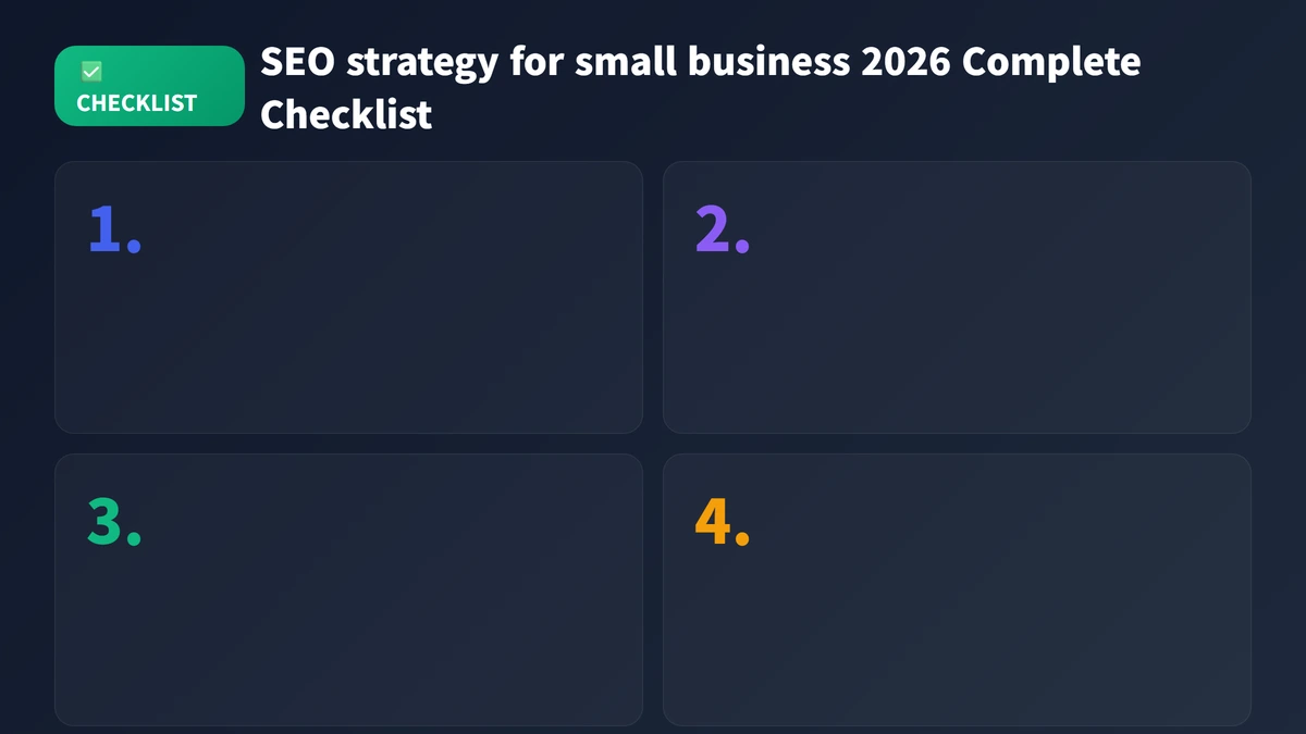SEO strategy for small business 2026 checklist guide 2026