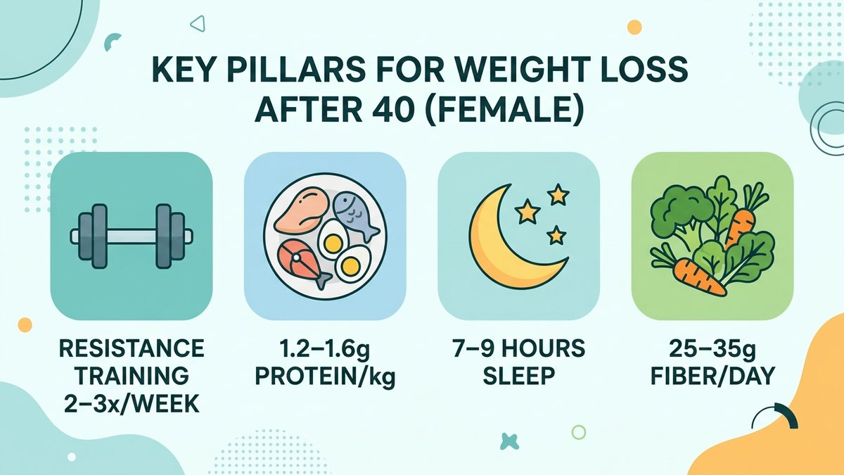 weight loss after 40 female infographic 2026