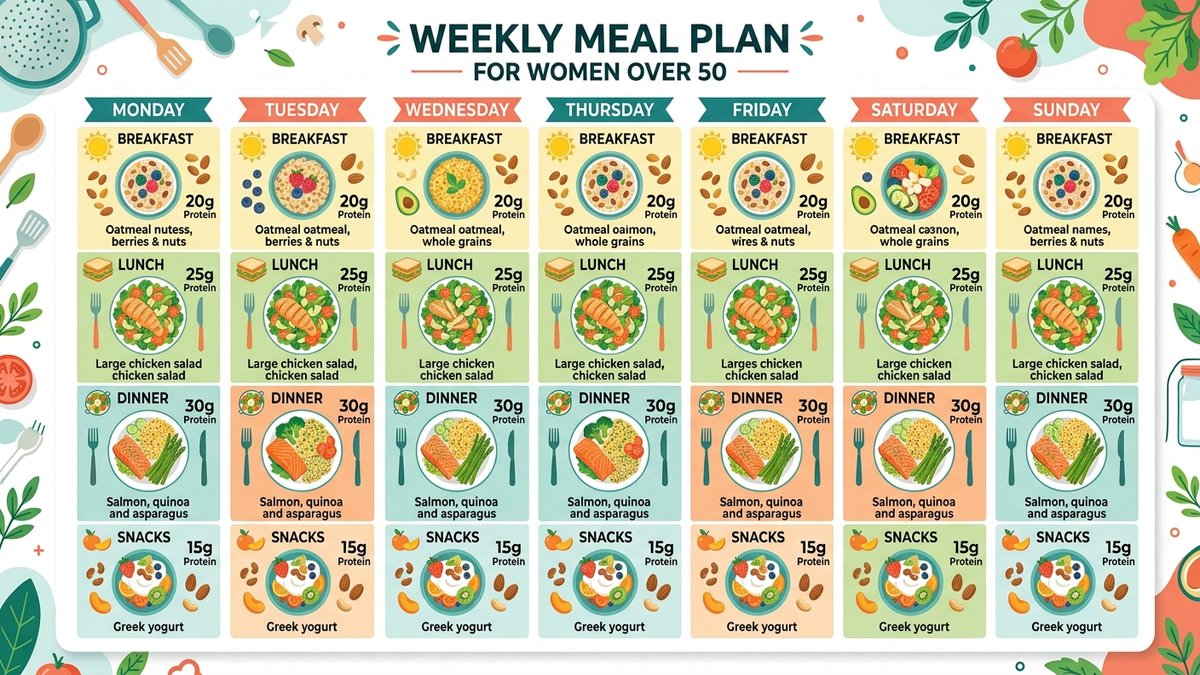 weight loss for women over 50 meal plan infographic 2026