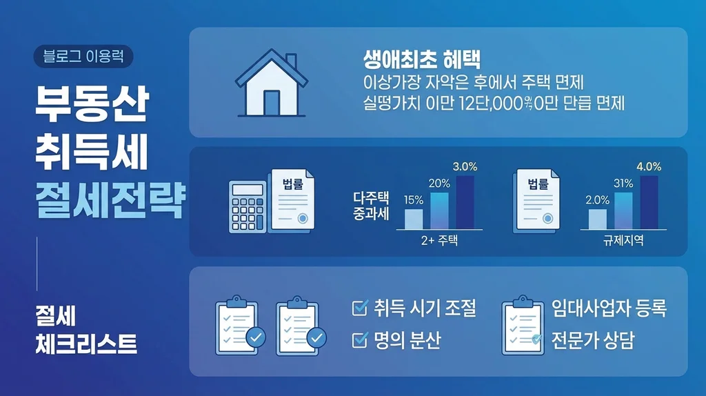 취득세 절세 전략 인포그래픽 부동산 취득세 2026