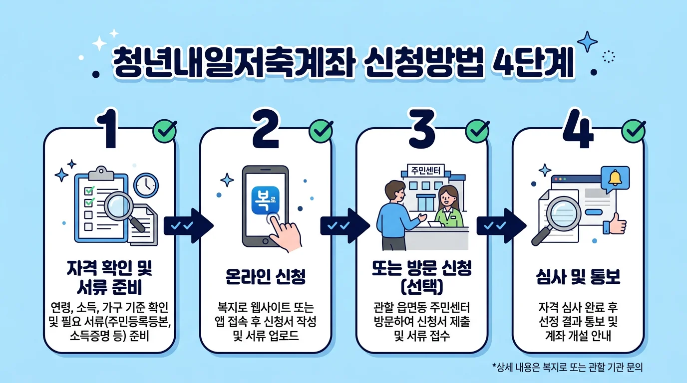 청년내일저축계좌 신청 방법 4단계 가이드