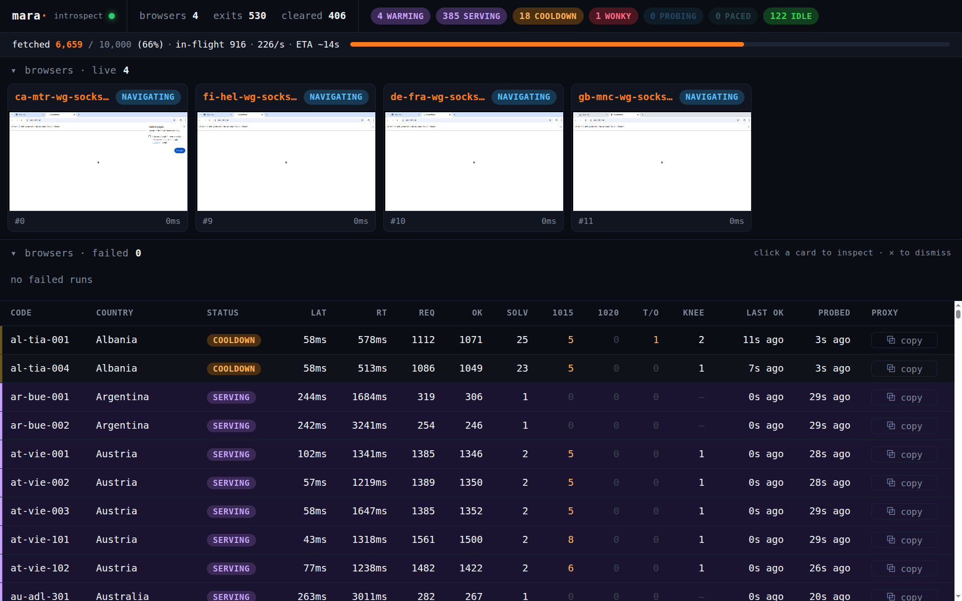 mara's live dashboard