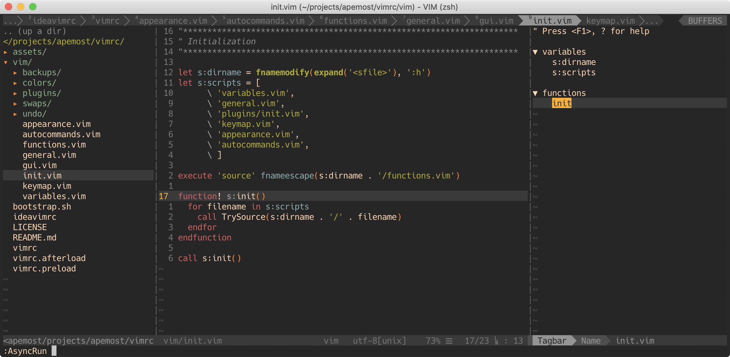 Screenshot of Vim