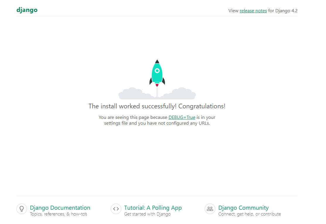 Successful Django Install Page