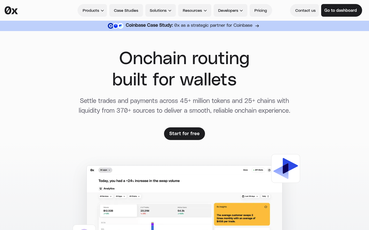 0x website screenshot
