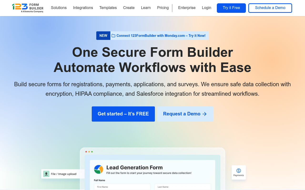 123FormBuilder website screenshot