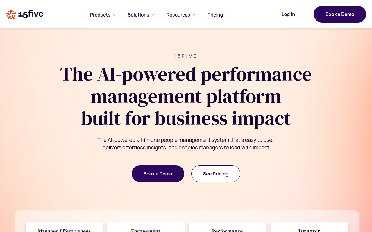 15Five website screenshot