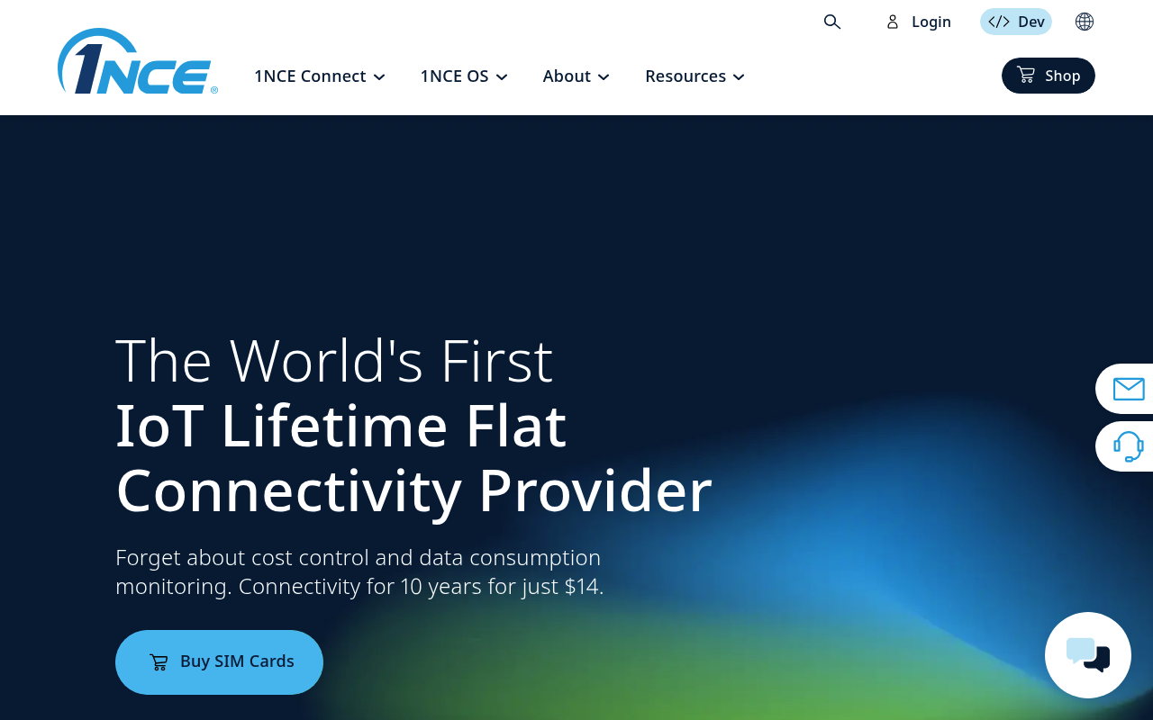 1NCE website screenshot