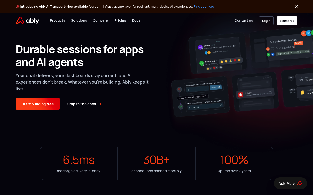 Ably website screenshot
