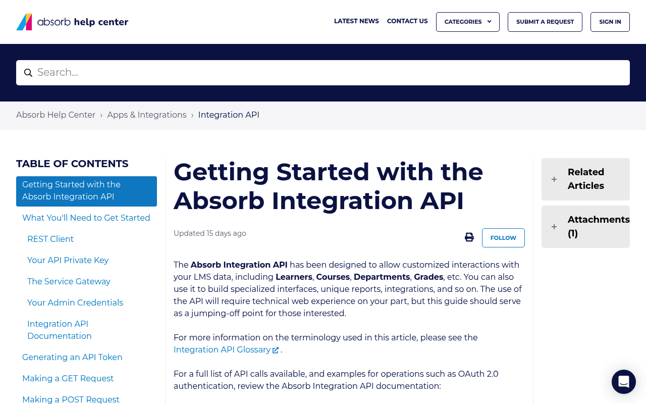 Absorb LMS website screenshot