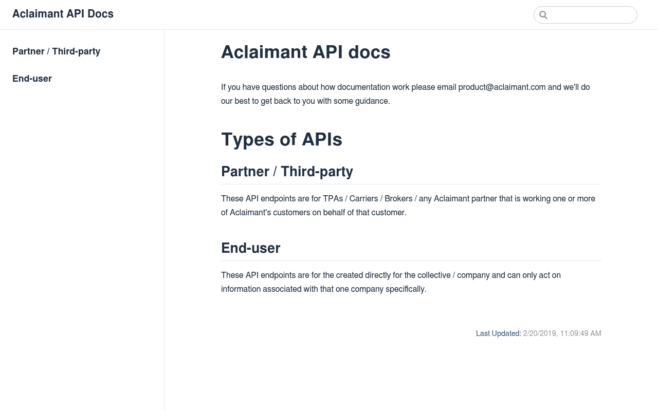 Aclaimant website screenshot