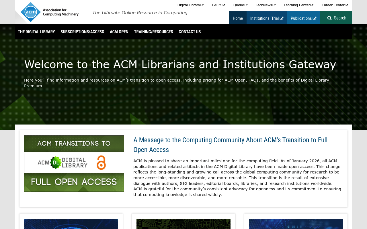 ACM Digital Library website screenshot