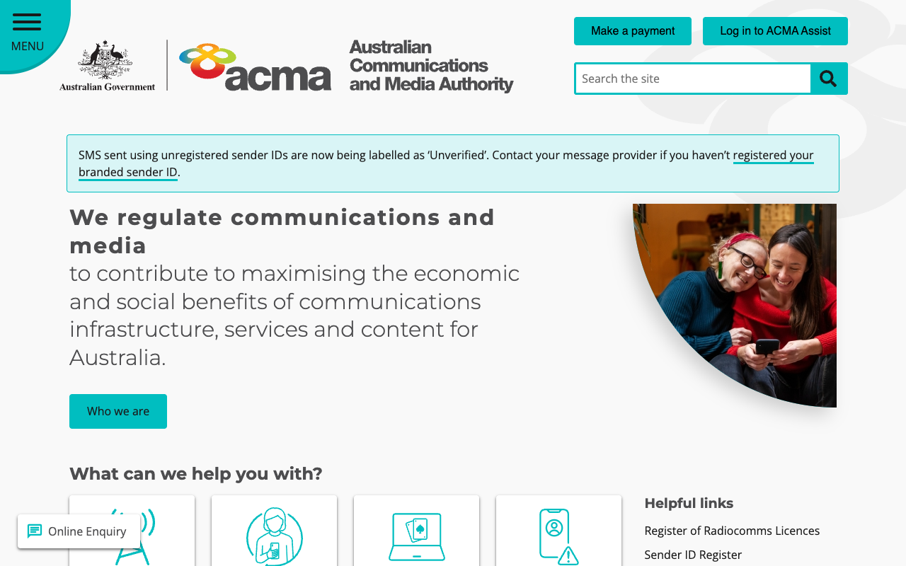 ACMA screenshot