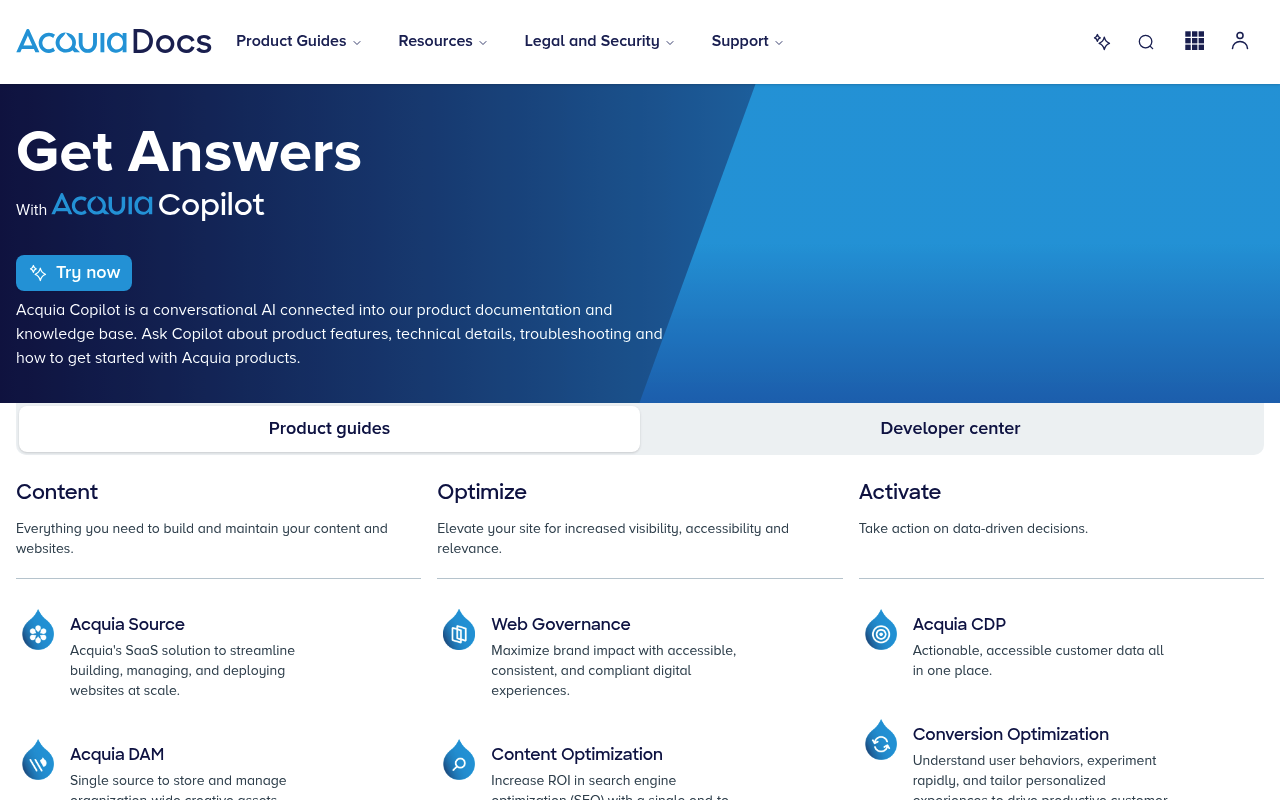 Acquia website screenshot