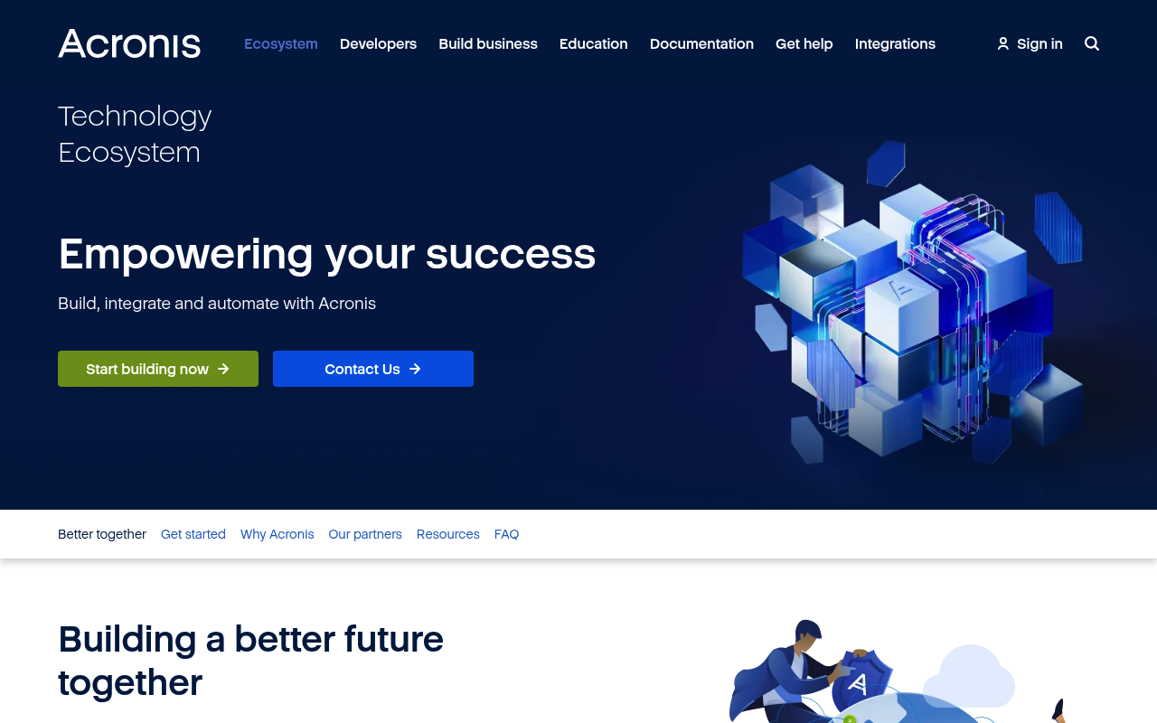 Acronis website screenshot