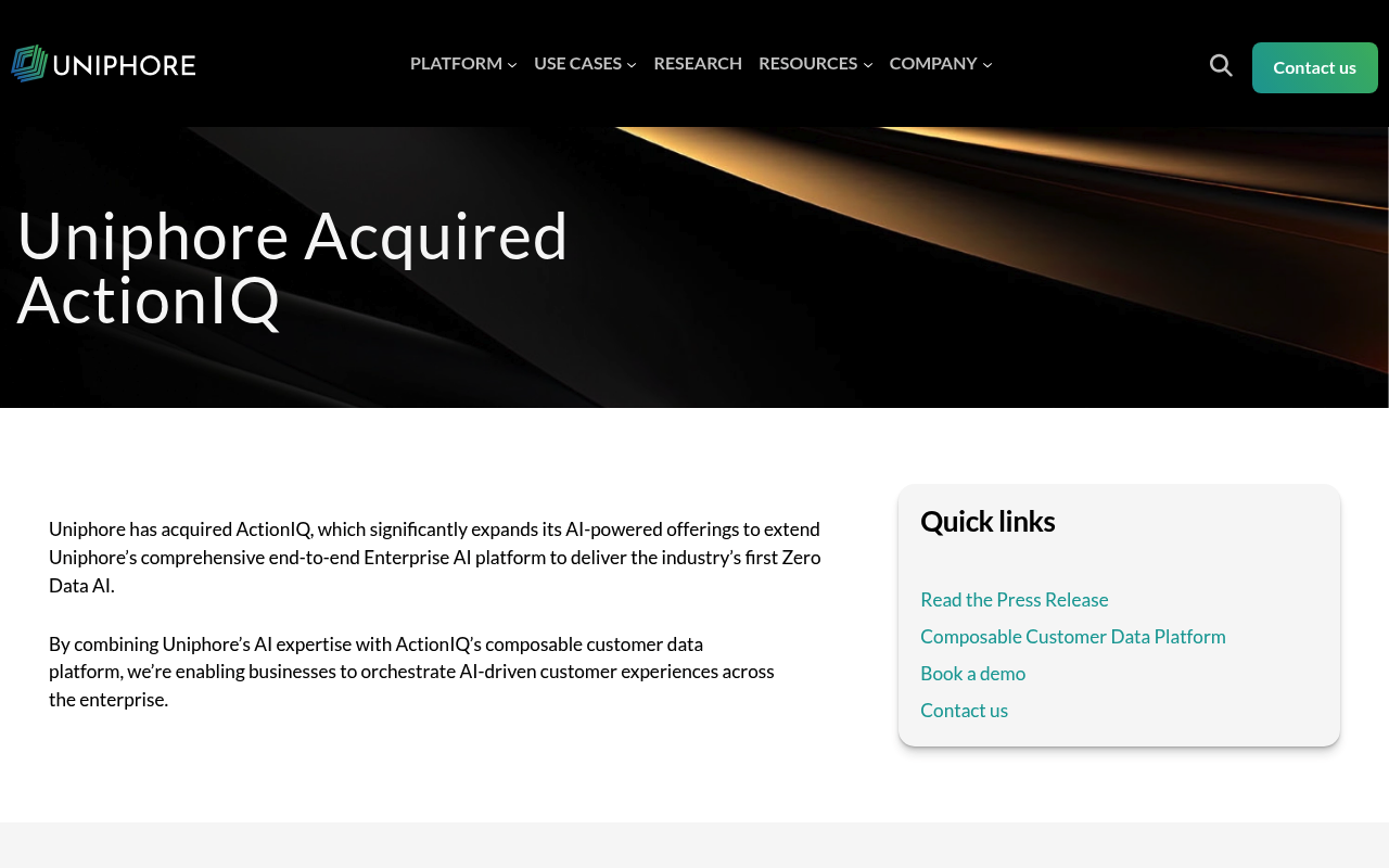 ActionIQ website screenshot