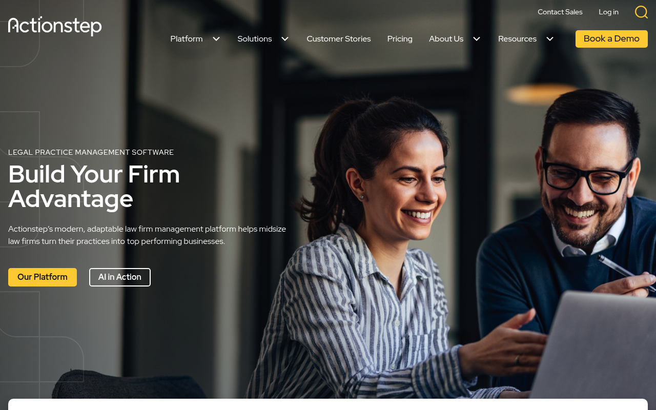 Actionstep website screenshot