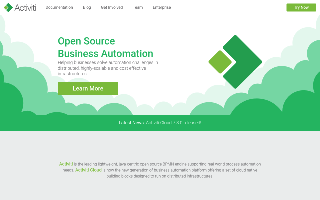 Activiti website screenshot