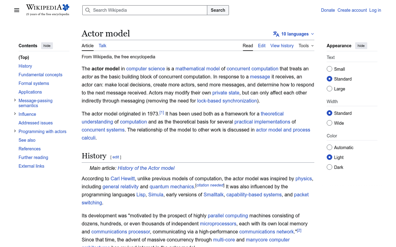 Actor Model website screenshot