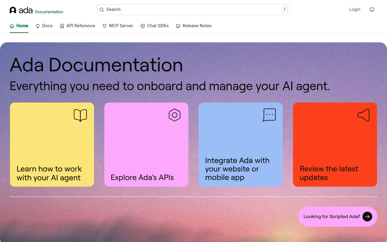 Ada website screenshot