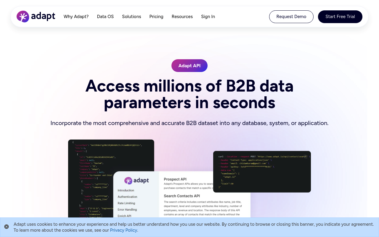Adapt website screenshot
